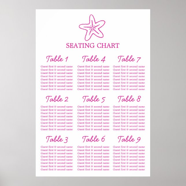 Seastarstjärtfenad havstjärta, Bröllop, sätesplane Poster (Framsidan)