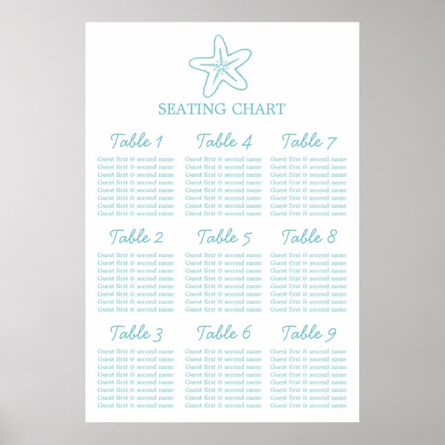 Seastarstjärtfenad havstjärta, Bröllop, sätesplane Poster (Framsidan)