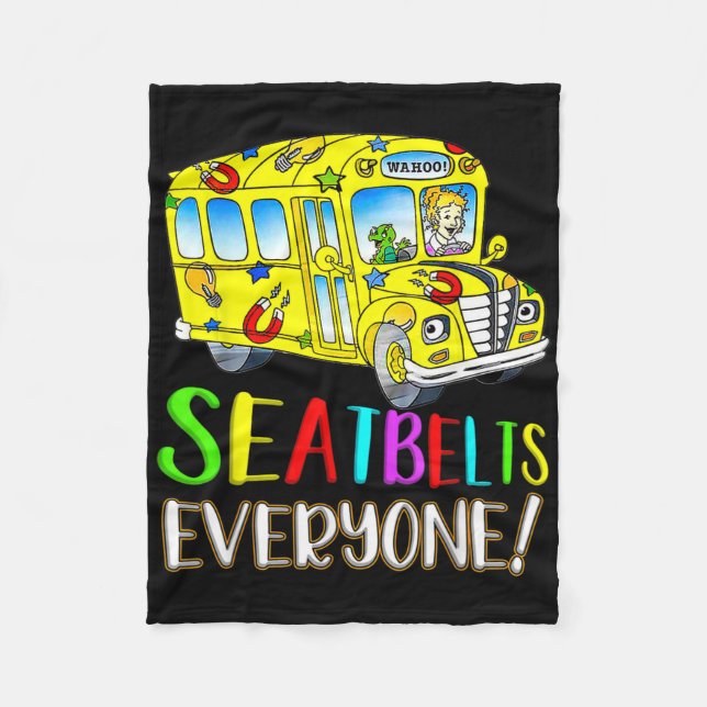 Seatbelts Everyone Fun Magic School Bus Driver Job Fleecefilt (Framsidan)
