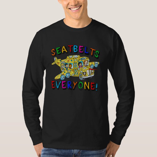 Seatbelts Everyone Funny School Bus Driver Busman  T Shirt (Framsida)