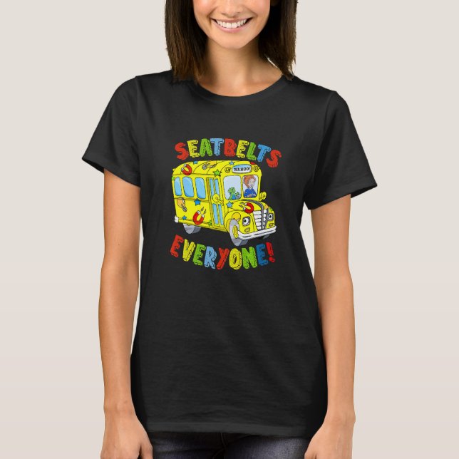 Seatbelts Everyone Funny School Bus Driver Busman  T Shirt (Framsida)