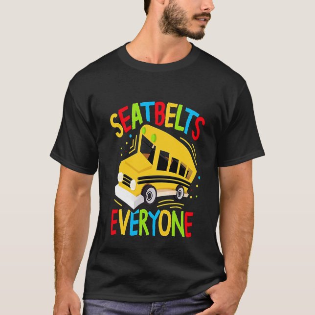 Seatbelts Everyone  Magic School Bus Driver T Shirt (Framsida)