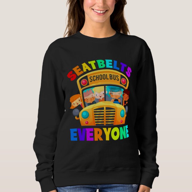 Seatbelts Everyone School Bus Driver T Shirt (Framsida)