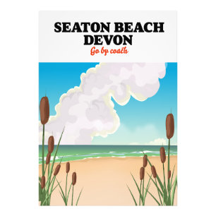 Seaton Beach Dorset-reseaffisch Fototryck