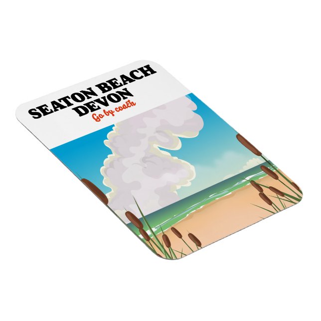 Seaton Beach Dorset-reseaffisch Magnet (Högersidan)