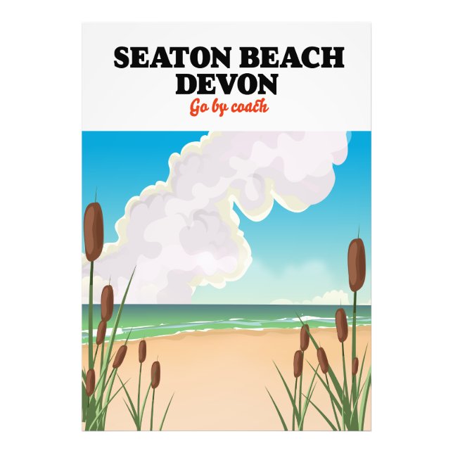 Seaton Beach Dorset resemålning Fototryck (Framsidan)