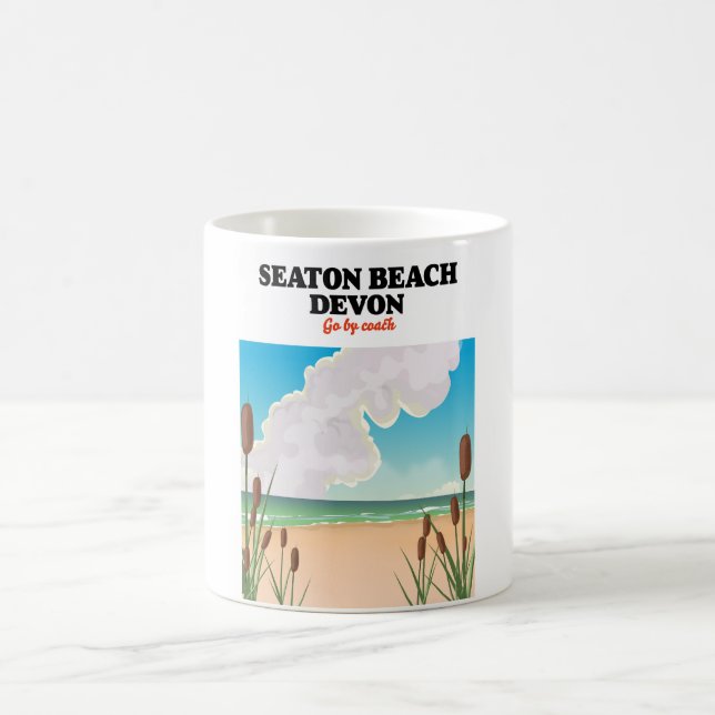 Seaton Beach Dorset resemålning Kaffemugg (Center)