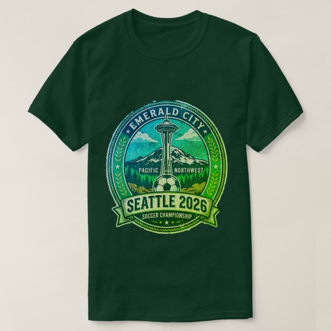 Seattle 2026 VM värdstad Vintage Fotboll  T Shirt (Design framsida)