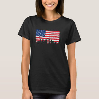 Seattle American Flagga 4 juli USA Patriotic City T Shirt
