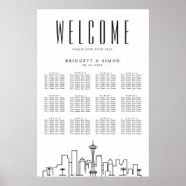 Seattle Bröllop | 12 Bord-sätesdiagram Poster