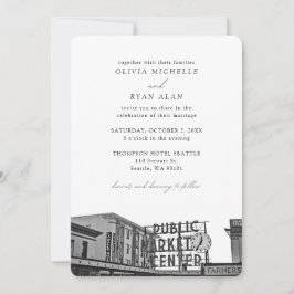 Seattle Bröllop Anpassningsbar Pikes Ställe Photo Inbjudningar