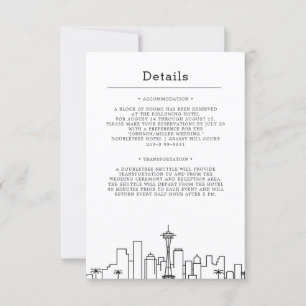 Seattle Bröllop Gästuppgifter Inbjudningar