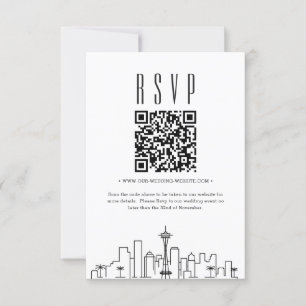 Seattle Bröllop QR-OSA Inbjudningar