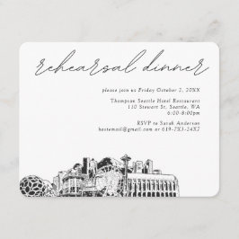 Seattle Bröllop Rehearsal Inbjudan-visitkort Tilläggskort