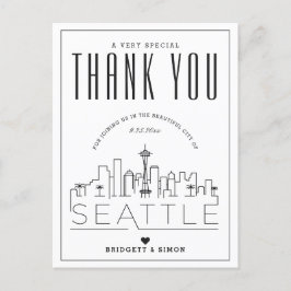 Seattle Bröllop | Tack för att du kom! vykort