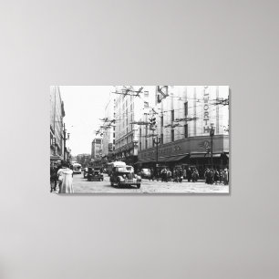 Seattle centra för WA-gataplats fotograferar Canvastryck