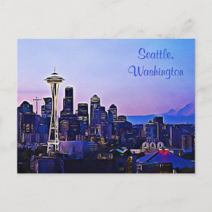 Seattle City i Washington Postcard Vykort