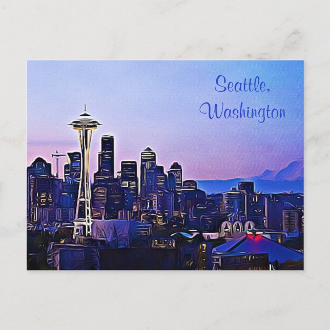 Seattle City i Washington Postcard Vykort (Framsida)