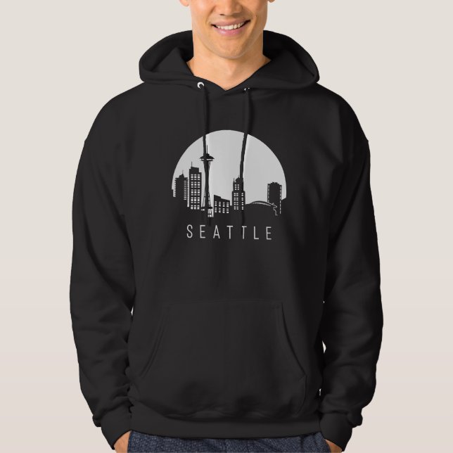 Seattle City Skyline Hoodie (Framsida)