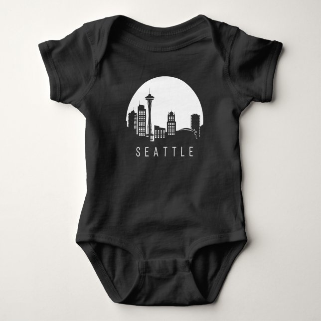 Seattle City Skyline T Shirt (Framsida)