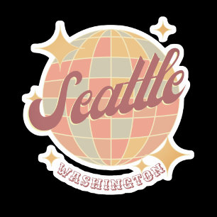 Seattle City Washington Retro Vintage Klistermärken