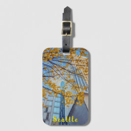 Seattle Cityscape Vibrant Autumn Bagagebricka