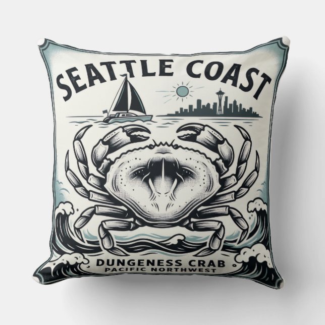 Seattle Coast Dungeness krabba Kudde (Framsida)