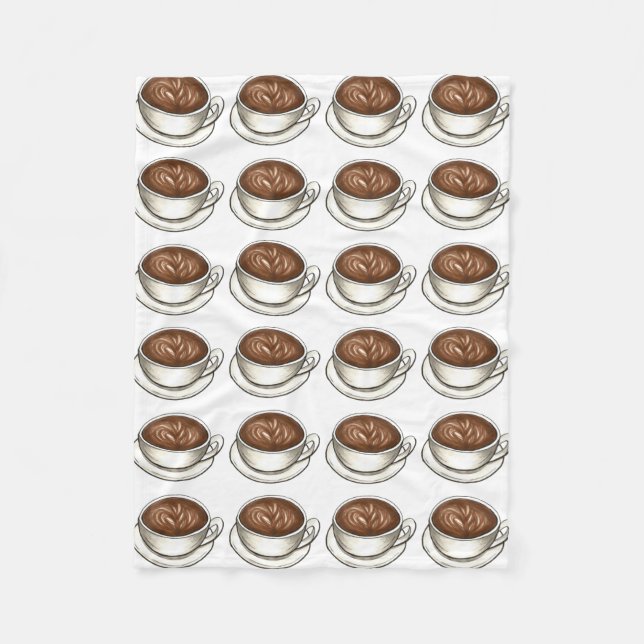 Seattle Coffee Kopp Latte Barista Coffee House Sho Fleecefilt (Framsidan)