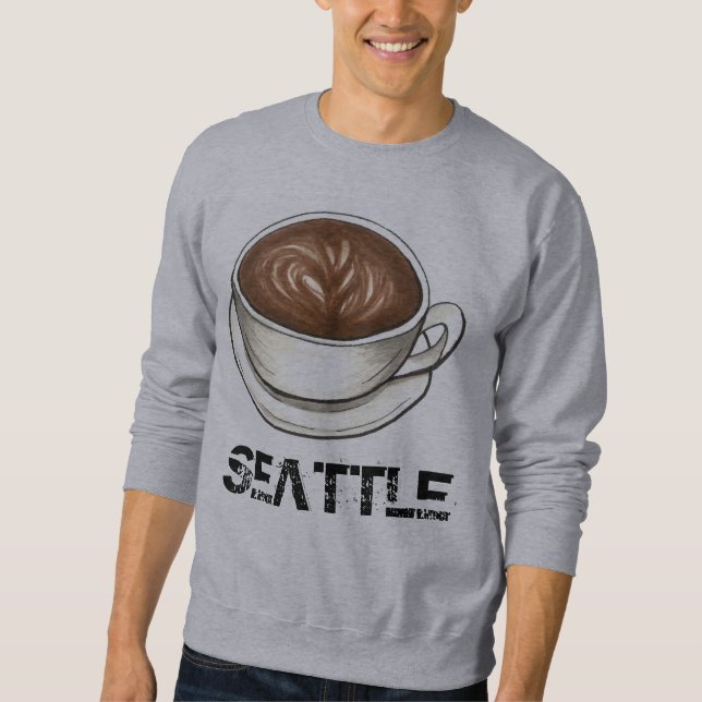 Seattle Coffee Kopp Latte Sweatshirt (Framsida)