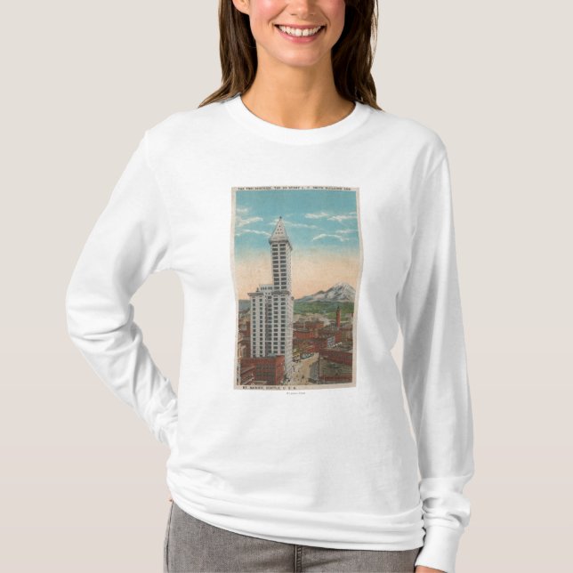 Seattle det WASmith torn beskådar & Mount Rainier T Shirt (Framsida)