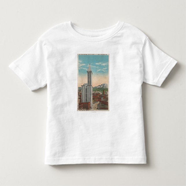 Seattle det WASmith torn beskådar & Mount Rainier Tee Shirt (Framsida)