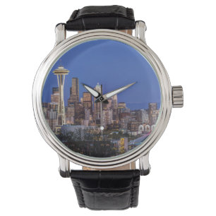 Seattle, Downtown och Mt. Rainier i skymningen Armbandsur