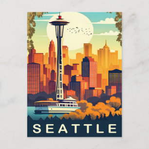 Seattle, Duwamishfloden, Kryssning, Resa Vykort
