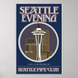 Seattle Evening Print Poster