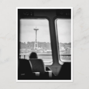 Seattle Färja Svart & Vit Pudget Sound PNW Vykort