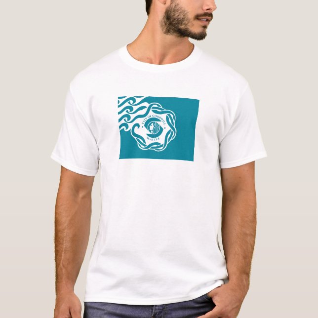 Seattle Flagga T-shirt (Framsida)