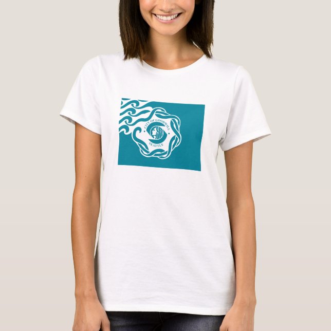 Seattle Flagga Tee Shirt (Framsida)