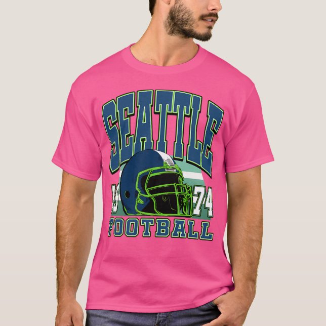 Seattle Football Vintage Stil T Shirt (Framsida)