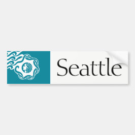 Seattle förenklade stadsflaggabildekalet bildekal