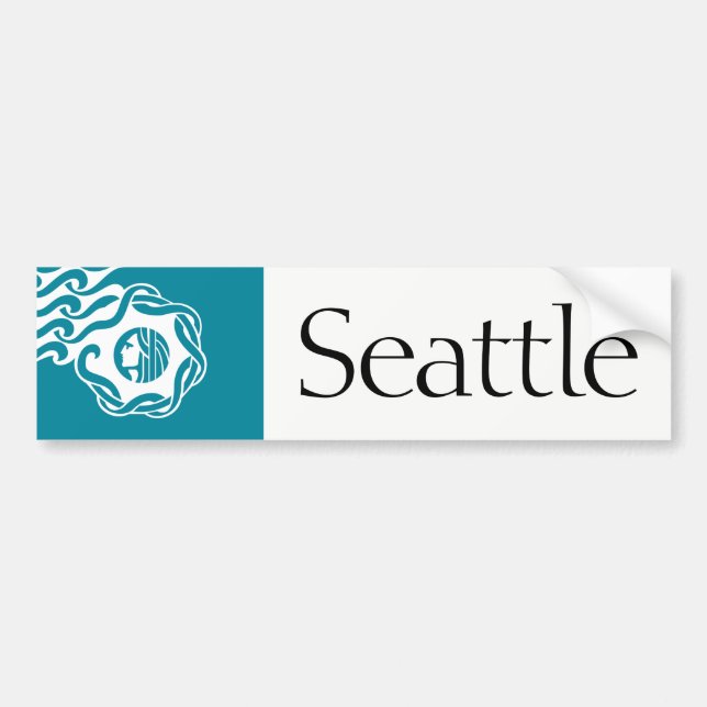 Seattle förenklade stadsflaggabildekalet bildekal (Framsidan)