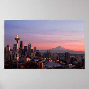 Seattle från den Kerry park.en Poster