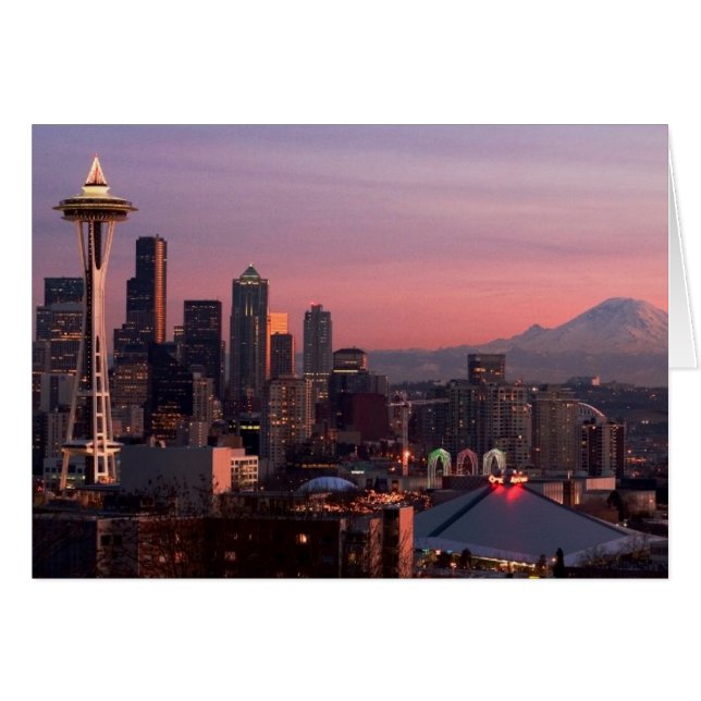 Seattle från Kerry Park. Hälsningskort (Framsidan Horizontal)