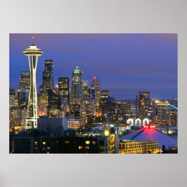 Seattle från Kerry Park i Queen Anne Poster (Framsidan)