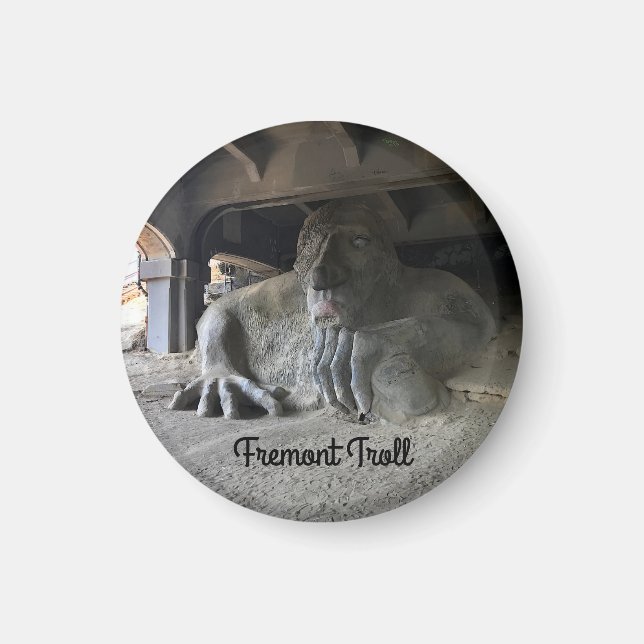 Seattle Fremont Troll #1 Round Magnet (Framsidan)