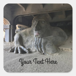 Seattle Fremont Troll #1 Stickers Fyrkantigt Klistermärke