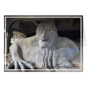 Seattle Fremont Troll Tom Kort Blank Julkort