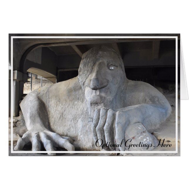 Seattle Fremont Troll Tom Kort Blank Julkort (Framsidan Horizontal)