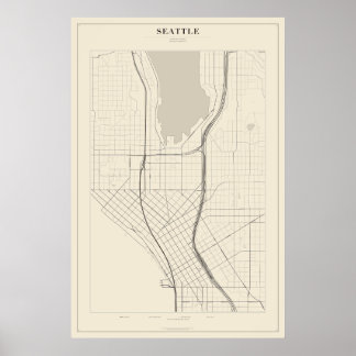 Seattle Gatukartaaffisch Poster