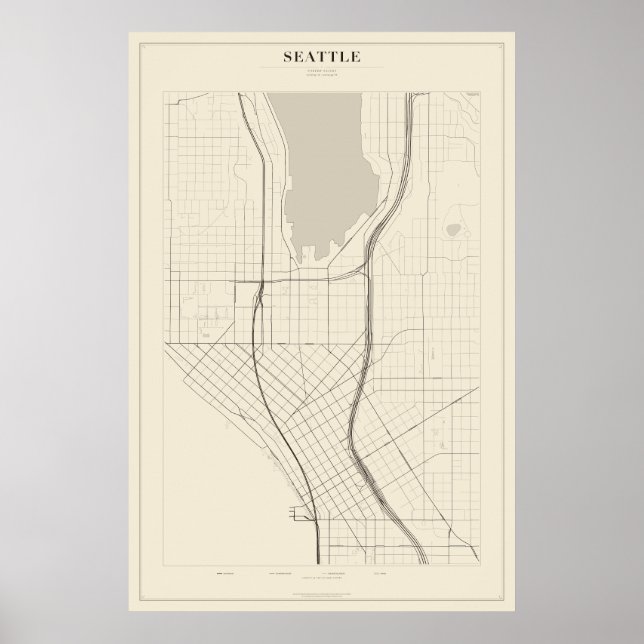 Seattle Gatukartaaffisch Poster (Framsidan)
