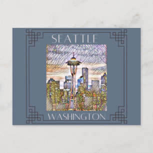 Seattle - glasaktigt glas vykort